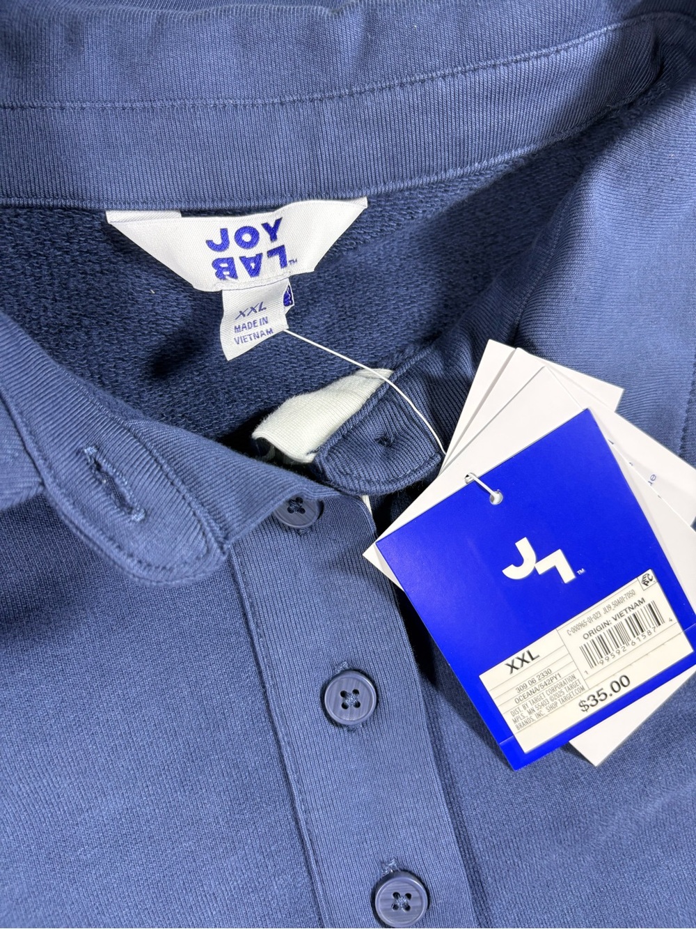 JoyLab French Terry Polo Sweatshirt XXL NWT - Picture 3 of 4